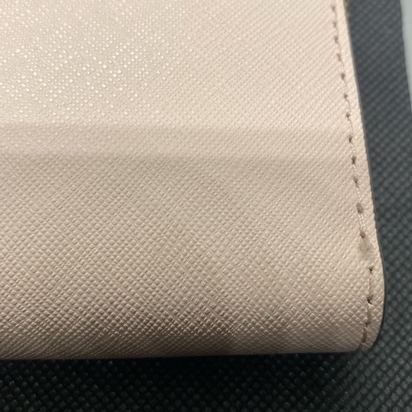 đź©·MICHAEL KORSđź©·Lg Jet Set Travel Pale Pink Three Quarter Zip Leather Wallet/EUC - Picture 5 of 8